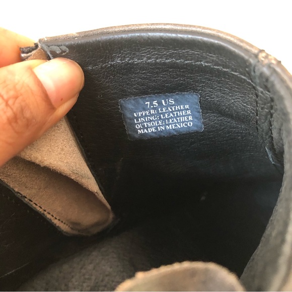 Hinge barris distressed leather ankle boots double zip heeled booties - Picture 12 of 14